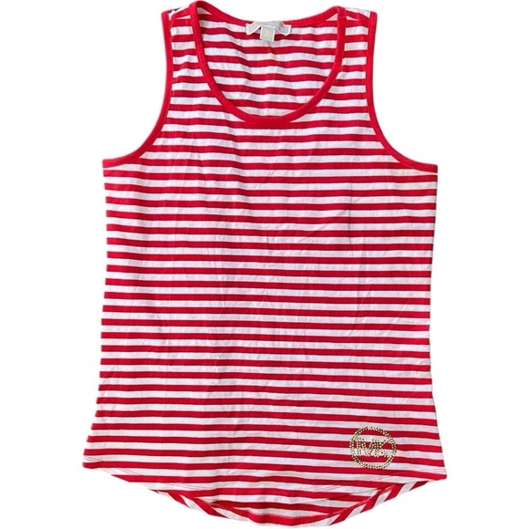 Michael Kors Red and White Striped Sleeveless Top Small - Picture 4 of 6